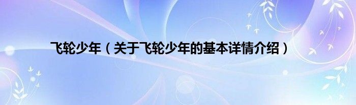 飞轮少年（关于飞轮少年的基本详情介绍）