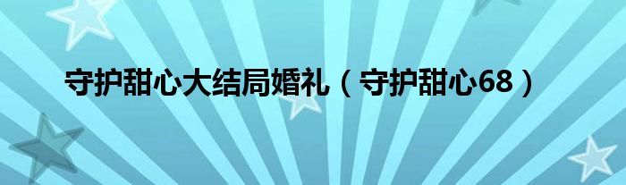 守护甜心大结局婚礼（守护甜心68）