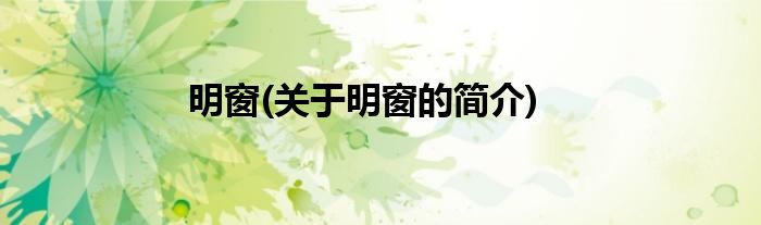 明窗(关于明窗的简介)