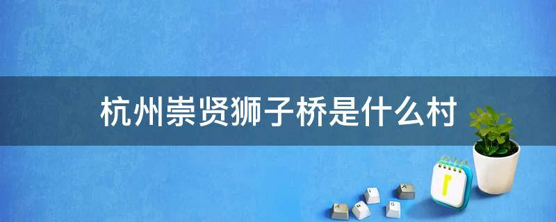 杭州崇贤狮子桥是什么村