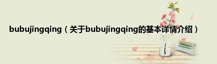 bubujingqing（关于bubujingqing的基本详情介绍）