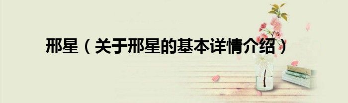 邢星（关于邢星的基本详情介绍）