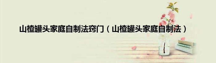 山楂罐头家庭自制法窍门（山楂罐头家庭自制法）