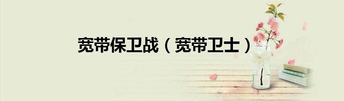 宽带保卫战（宽带卫士）